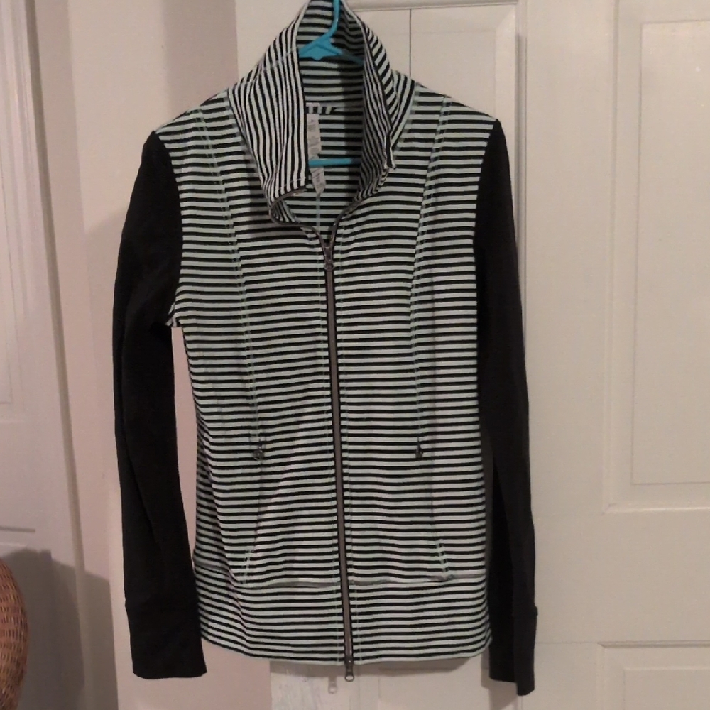 Lululemon Black and Mint Striped Jacket